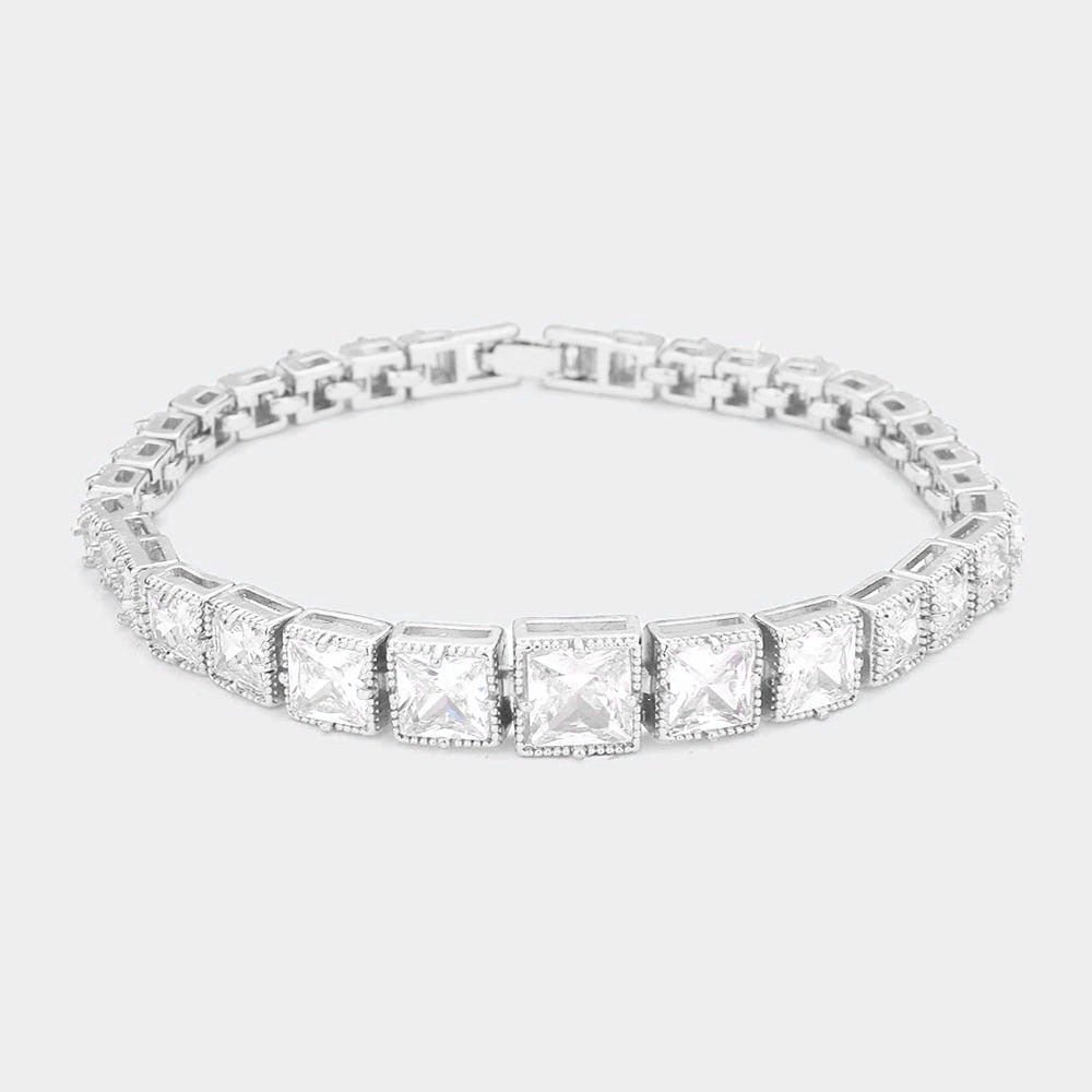 CZ Silver Tennis Bracelet for Women
